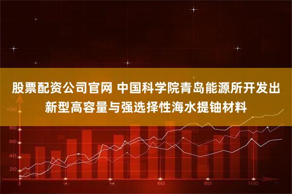 股票配资公司官网 中国科学院青岛能源所开发出新型高容量与强选择性海水提铀材料
